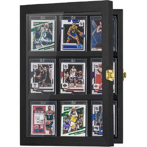 Baseball Graded Sport Card Display Case Large 40 Cards Display Case Wooden Wall Cabinet for Basketball Football Hockey Trading Cards Display Collectibles Souvenirs