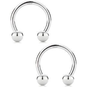 20G S925 Silver Horseshoe Septum Rings Minimalist Daith Helix Cartilage Earrings Piercings 14k Whitegold Plated Tragus Eyebrow Nose Lip Hoop Jewelry Gift for Her/Him, 6/8/10mm