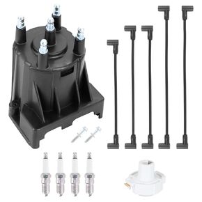 Tune Up Kit (Distributor Cap, Rotor, 4X Spark Plugs, 5X Spark Plug Wires) for 3.0L 4cyl Mer-Cruiser Engines Made by General Motors with Delco EST Ignition Systems, #811635Q2 816761Q14