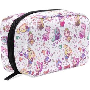 Cosmetic Bag Portable and Suitable for Travel Animal Crossing Pattern Makeup bag with Zipper Pencil Bag Pouch Wallet