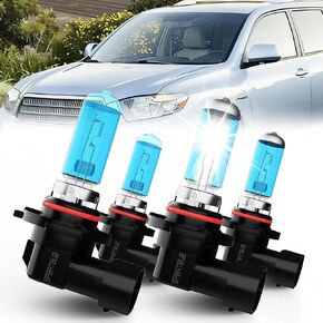 Headlight Bulbs Compatible With Toyota Highlander 2001-2007, 9005/H10/HB3 High Beam + 9006 Low Beam Halogen Light Bulb Combo, Super Bright 6000K White, Plug and Play, Pack of 4
