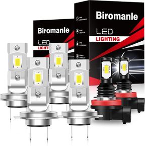 Compatible with Ram ProMaster 1500 2500 3500 (2014-2022) H7 High Beam +H7 Low Beam +H11 Fog Light bulbs Kit; 400% Brightness 16000LM 6000k white light,Interior lights Bulbs(Pack of 6)