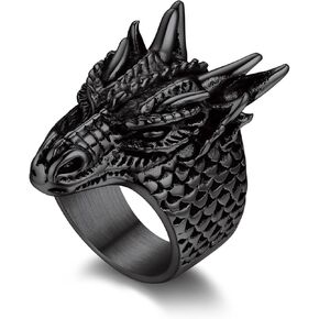 Bandmax Animal Rings for Men Women, Stainless Steel Retro Style Gorilla/Dragon/Snake/Plague Doctor Ring Gothic Punk Hip Hop Rings Size 7-14