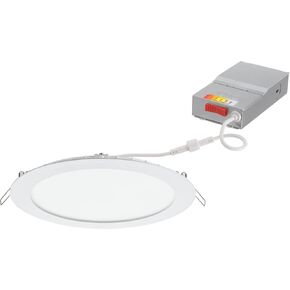 Juno WF4 SWW5 90CRI MW CP12 Round Baffle LED Downlight, 120 Volts, 2700K/3000K/3500K/4000K/5000K, Triac Dimming, 4-Inch Ultra-Thin, Matte White, 12-Pack