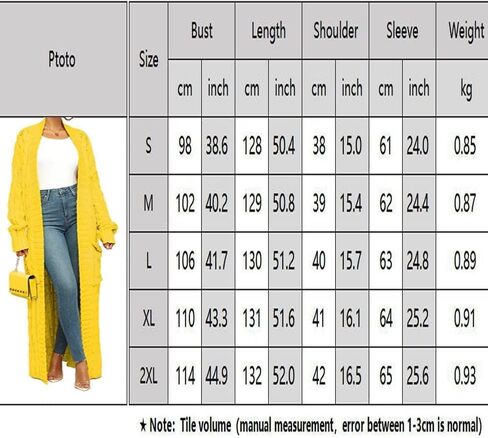DIVOSEKY Stylish Cable Knit Dual Pocket Cardigan, Yellow Extra Long Ankle Length Floor Trending Maxi Cardigans for Women (Green,M) in Saudi Arabia