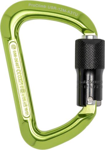 Triple Lock Gate - Forged Modified-D Aluminum - Green Anodized Finish - 24kN MBS / 16kN Gate Strength in Saudi Arabia