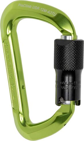 Triple Lock Gate - Forged Modified-D Aluminum - Green Anodized Finish - 24kN MBS / 16kN Gate Strength in Saudi Arabia