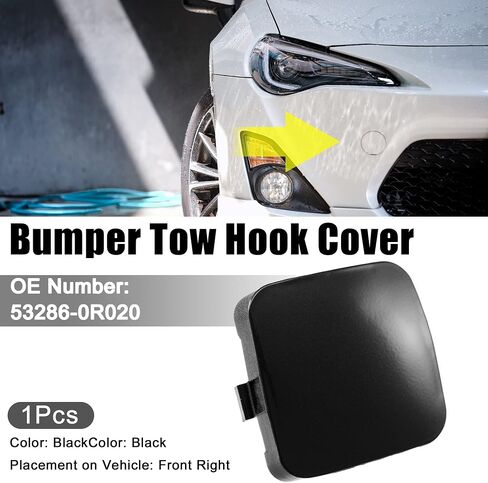 ACROPIX Car Front Right Bumper Towing Tow Eye Hook Cover Cap Fit for Toyota Rav4 2009-2012 NO.53286-0R020 - Pack of 1 Red in Saudi Arabia