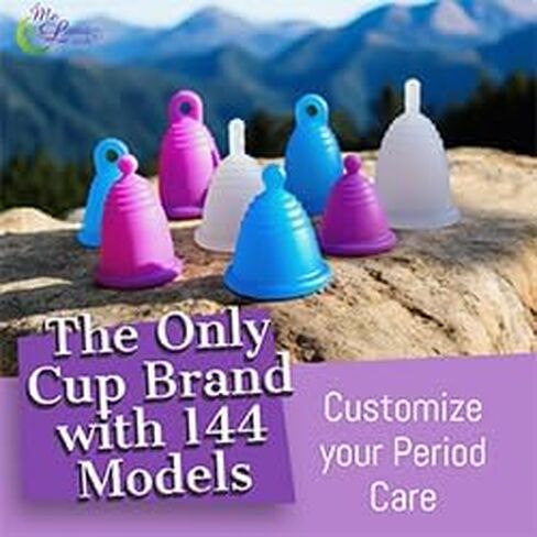 Most Customizable MeLuna Menstrual Cup for Women | Comfortable Period Cup Reusable Cup | Tampon Pad Alternative for All Body Types (Blue with Stem Handle, X-Large) in Saudi Arabia