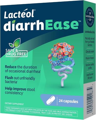 Lactéol DiarrhEase - سلالة ما بعد الحيوية آمنة وخالية من الأدوية وتم اختبارها سريريًا تساعد على تهدئة اضطرابات الجهاز الهضمي العرضية وتقصير مدة الإسهال العرضي، 10 قطع in Saudi Arabia