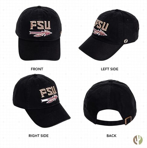 Desert Cactus Florida State University Baseball Hat Seminoles FSU Brimmed Embroirderd Hats Cap Adjustable Cloth Strap Adult (Style B1) Red in Saudi Arabia