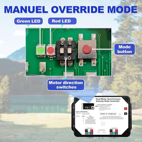 13398-DO Dual Synchronous Velocity Slide Controller , Replacement for Controller V-Sync II ，Compatible with Lippert in-Wall Slide-Out on RV,White in Saudi Arabia