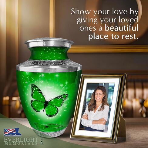 Heart Shaped Keepsake Cremation Urns for Human Ashes - Dark Blue Butterfly Small Keepsake Urn for Men Women Children Pets - Burial Urns in Saudi Arabia