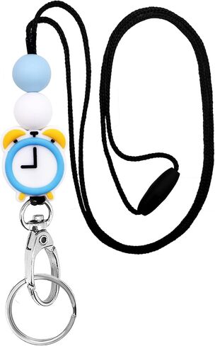 BIHRTC Lanyards for Keys Retractable Badge Holders Neck Lanyard Teacher Breakaway Lanyards Id Badges and Keys Cute Silicone Beaded Lanyard Badge Lanyards Neck Lanyard in Kuwait