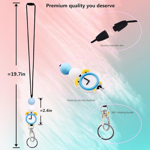 BIHRTC Lanyards for Keys Retractable Badge Holders Neck Lanyard Teacher Breakaway Lanyards Id Badges and Keys Cute Silicone Beaded Lanyard Badge Lanyards Neck Lanyard in Kuwait