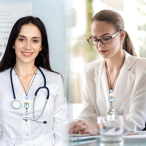 BIHRTC Lanyards for Keys Retractable Badge Holders Neck Lanyard Teacher Breakaway Lanyards Id Badges and Keys Cute Silicone Beaded Lanyard Badge Lanyards Neck Lanyard in Kuwait