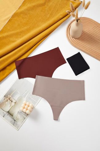 High Waisted Thongs for Women Seamless No Show Underwear Comfortable Thong Pack Breathable & Soft Panties in Saudi Arabia