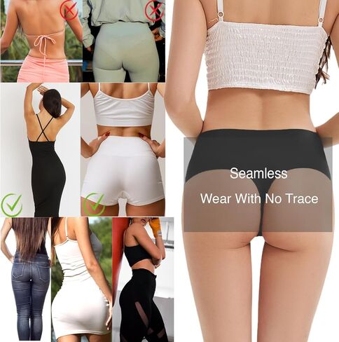 High Waisted Thongs for Women Seamless No Show Underwear Comfortable Thong Pack Breathable & Soft Panties in Saudi Arabia