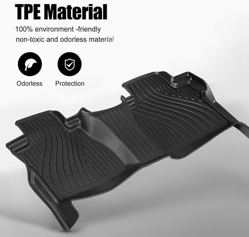 Floor Mats for Cars, Car Mats Full Set for 2014-2021 Toyota Tundra (Only for CrewMax Cab), Anti-Slip TPE All Weather Floor Mats for 1st & 2nd Row Automotive Floor Mats - Black in Saudi Arabia