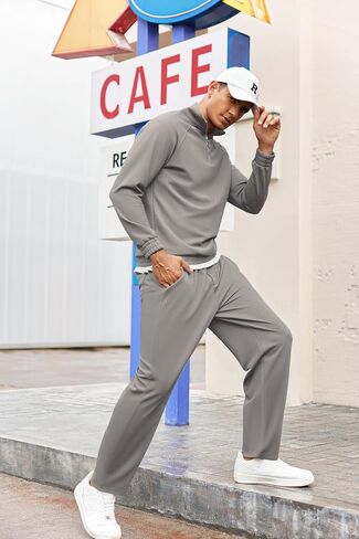 COOFANDY Men's Tracksuit 2 Piece Relaxed Fit Half-zip Sweatsuits Athletic Running Jogging Suit Sets in Saudi Arabia