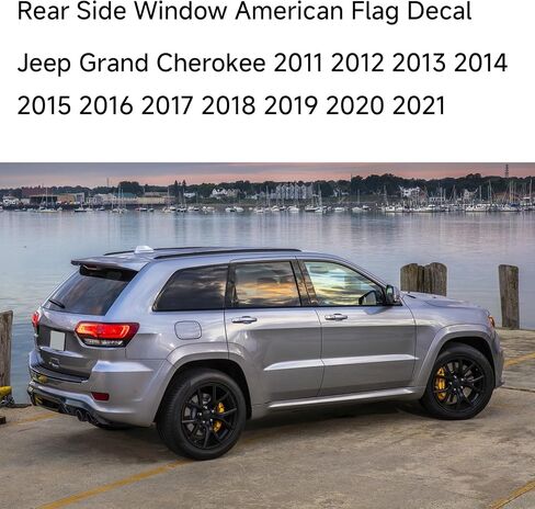 for Jeep Grand Cherokee Decals,American Flag Decal for Jeep Grand Cheroke 2011-2021, Rear Side Car Window Decals,for Jeep Grand Cherokee Accessoriess，Blue in Saudi Arabia
