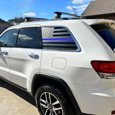 for Jeep Grand Cherokee Decals,American Flag Decal for Jeep Grand Cheroke 2011-2021, Rear Side Car Window Decals,for Jeep Grand Cherokee Accessoriess，Blue in Saudi Arabia