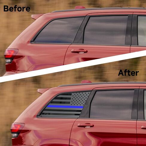 for Jeep Grand Cherokee Decals,American Flag Decal for Jeep Grand Cheroke 2011-2021, Rear Side Car Window Decals,for Jeep Grand Cherokee Accessoriess，Blue in Saudi Arabia
