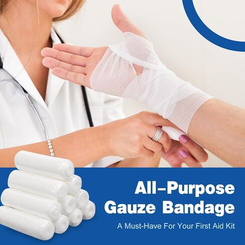AZEN 25 Pack Gauze Rolls Bandages, 3 in x 4.1 Yards, Bandage Wrap Vet Wrap, Mummy Wrap in Saudi Arabia