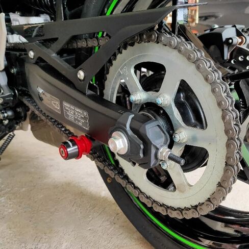 مناسب لـ KAWASAKI Ninja 500 Ninja 500 SE Z500 Z500SE 2024 2025 باستخدام الحاسب الآلي للدراجات النارية Swingarm بكرة منزلق حامل مسامير (أحمر) in Kuwait