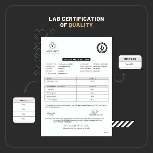 Pure Himalayan Shilajit Resin, 400mg A Grade High Potency with 75%+ Fulvic Acid & 85+ Trace Minerals, Pure Shilajit for Men & Women - with Lab Test Report - 75 Servings in Saudi Arabia