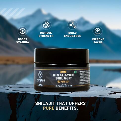 Pure Himalayan Shilajit Resin, 400mg A Grade High Potency with 75%+ Fulvic Acid & 85+ Trace Minerals, Pure Shilajit for Men & Women - with Lab Test Report - 75 Servings in Saudi Arabia
