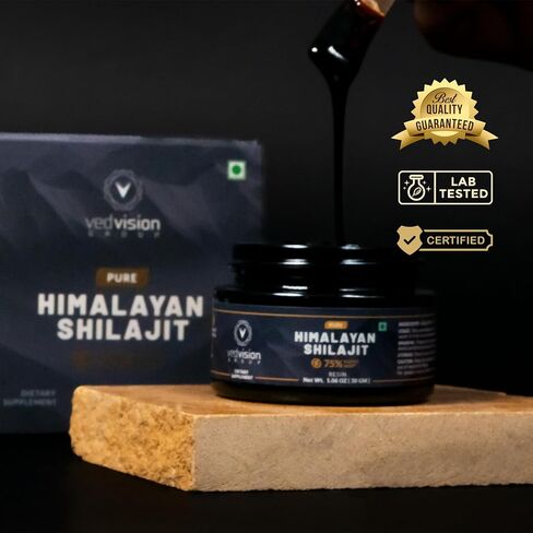 Pure Himalayan Shilajit Resin, 400mg A Grade High Potency with 75%+ Fulvic Acid & 85+ Trace Minerals, Pure Shilajit for Men & Women - with Lab Test Report - 75 Servings in Saudi Arabia