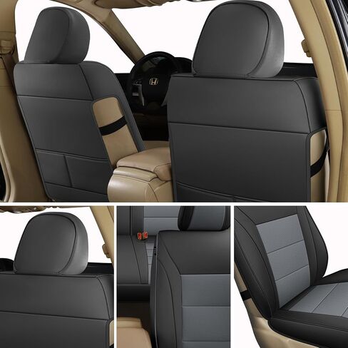 غطاء مقعد سيارة GXT مخصص لسيارة Select 2018 2019 2020 2021 2022 Honda Accord EX-L، Touring، Sport، EX، Hybrid - مجموعة كاملة مع جلد من الألياف الدقيقة المقاومة للماء وجيد التهوية (أسود) in Saudi Arabia
