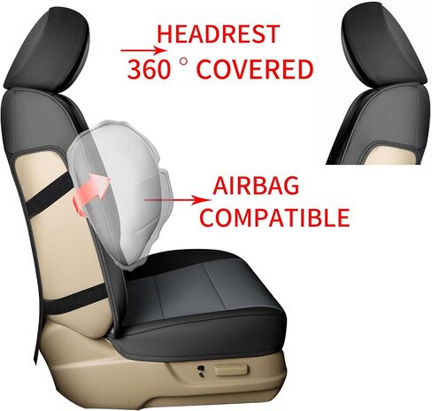 غطاء مقعد سيارة GXT مخصص لسيارة Select 2018 2019 2020 2021 2022 Honda Accord EX-L، Touring، Sport، EX، Hybrid - مجموعة كاملة مع جلد من الألياف الدقيقة المقاومة للماء وجيد التهوية (أسود) in Saudi Arabia