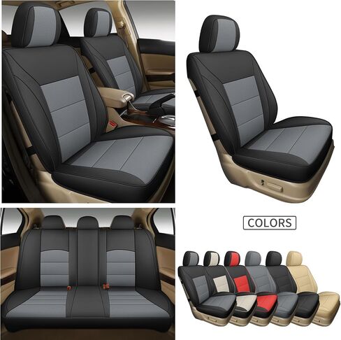 غطاء مقعد سيارة GXT مخصص لسيارة Select 2018 2019 2020 2021 2022 Honda Accord EX-L، Touring، Sport، EX، Hybrid - مجموعة كاملة مع جلد من الألياف الدقيقة المقاومة للماء وجيد التهوية (أسود) in Saudi Arabia