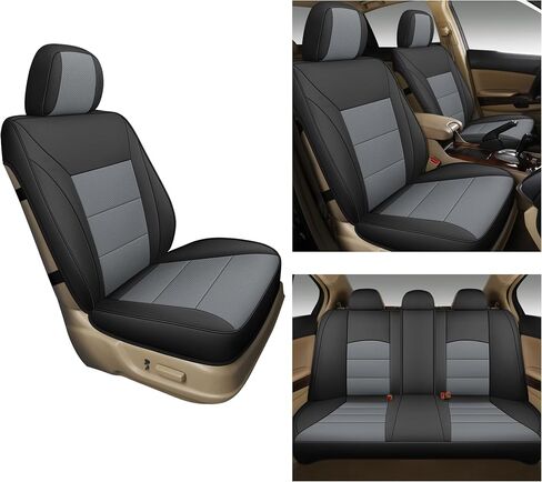 غطاء مقعد سيارة GXT مخصص لسيارة Select 2018 2019 2020 2021 2022 Honda Accord EX-L، Touring، Sport، EX، Hybrid - مجموعة كاملة مع جلد من الألياف الدقيقة المقاومة للماء وجيد التهوية (أسود) in Saudi Arabia