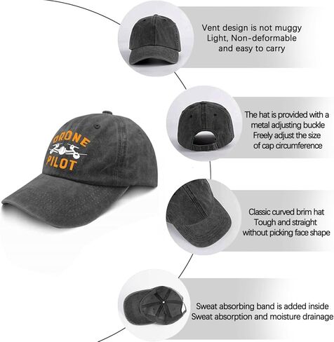 Pilot Hat Drone Pilot Hat Army Hat Pilot Baseball Cap Pigment Black Womens Golf Hat Gifts for Her Comfortable Pilot Hat in Saudi Arabia