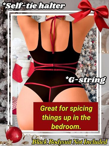 Kaei&Shi Plus Size Bow Lingerie,Christmas Lingerie For Curvy Women,Strappy Birthday Lingerie Set Valentines in Saudi Arabia