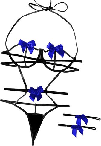 Kaei&Shi Plus Size Bow Lingerie,Christmas Lingerie For Curvy Women,Strappy Birthday Lingerie Set Valentines in Saudi Arabia