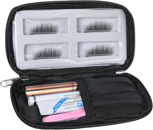 Eyelash Storage Bag Lashes Tool Set Organizer Case False Eyelash Applicator Tool Bag for Travel Small Empty Cosmetic Case Eyelash Holder (black) in Saudi Arabia
