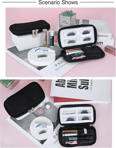 Eyelash Storage Bag Lashes Tool Set Organizer Case False Eyelash Applicator Tool Bag for Travel Small Empty Cosmetic Case Eyelash Holder (black) in Saudi Arabia