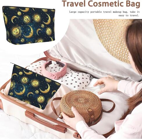 Makeup Bag Brown Leopard Print Cosmetic Bags for Women Mini Portable Animal Prints Travel Toiletry Bag Organizer Make up Brushes Aesthetic Accessories Waterproof Storage Bags in Saudi Arabia