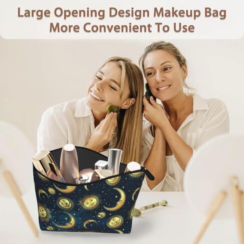 Makeup Bag Brown Leopard Print Cosmetic Bags for Women Mini Portable Animal Prints Travel Toiletry Bag Organizer Make up Brushes Aesthetic Accessories Waterproof Storage Bags in Saudi Arabia
