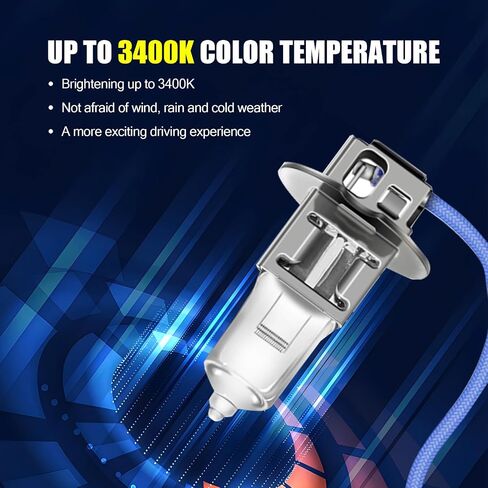 2 PCS Automobile H3 12V 55W Halogen Fog Light Bulb, Waterproof Quartz Glass Anti-UV Low Beam, Standard Halogen Bulb Replacement, Universal Plug and Play Lighting Bulb for Cars (White) in Saudi Arabia