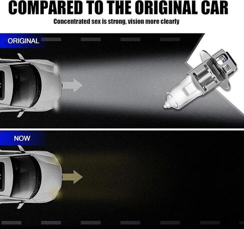 2 PCS Automobile H3 12V 55W Halogen Fog Light Bulb, Waterproof Quartz Glass Anti-UV Low Beam, Standard Halogen Bulb Replacement, Universal Plug and Play Lighting Bulb for Cars (White) in Saudi Arabia