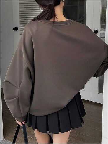 GORGLITTER Women's Heart Cut Out Sweatshirt Crew Neck Long Sleeve Pullover Tops in Saudi Arabia