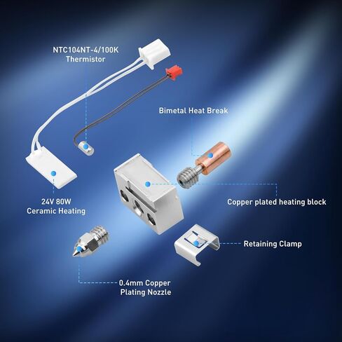 for K1 K1 Max, Ender 3 V3 Se, Ender3 S1 Pro/Plus, Cr10 Smart Pro Sermoon V1 Pro 3D Printer,Upgrade Xirbbo Nano Coating Sprite Extruder Bimetal Heatbreak,All Metal Titanium Copper Thermal Tube in Saudi Arabia
