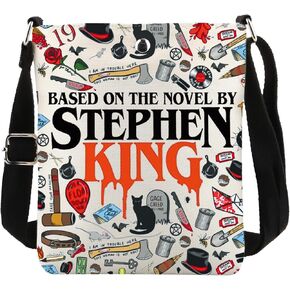 PWHAOO S King Inspired Gift Based On The Novel By S King Crossbody Bag S King Fans Travel Bag Horror Bookish Gift (S King C)