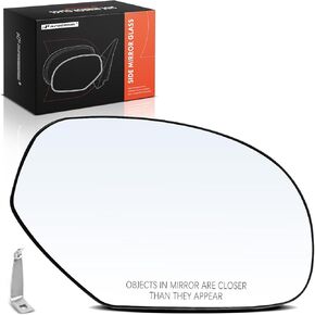 A-Premium Right Passenger Side Heated Mirror Glass with Backing Plate Compatible with Chevrolet Silverado 1500 2007-2013, Avalanche 2009-2013 & GMC Sierra 1500 2007-2013 & Cadillac Escalade 2009-2013