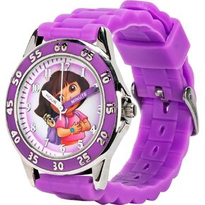 Accutime Dora the Explorer by Nickelodeon Analog Quartz Watch for Kids – Purple Time-Teaching Watch with Easy-Read Dial